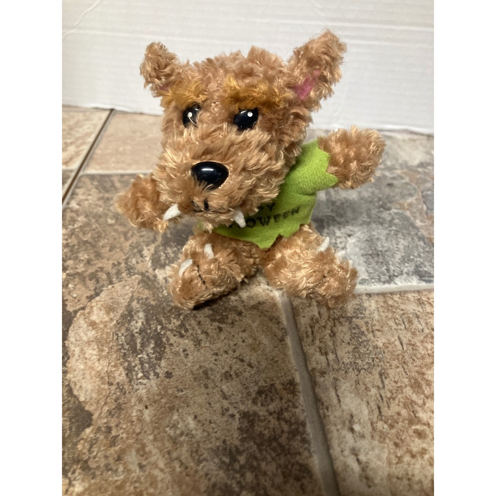 Plush Werewolf Dog Halloween "Happy Howloween" Green Shirt Stuffed Animal Toy‎
